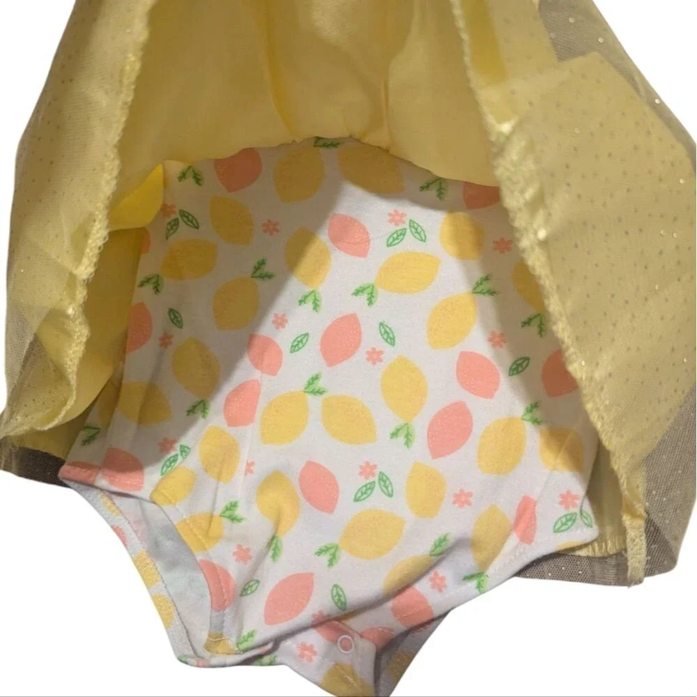 Princess Rose Baby Girl Yellow Dress Size 6-9 Months